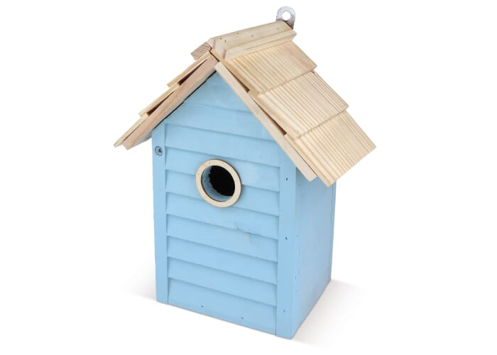 Nichoir en bois coloré - TopEarth Bleu clair